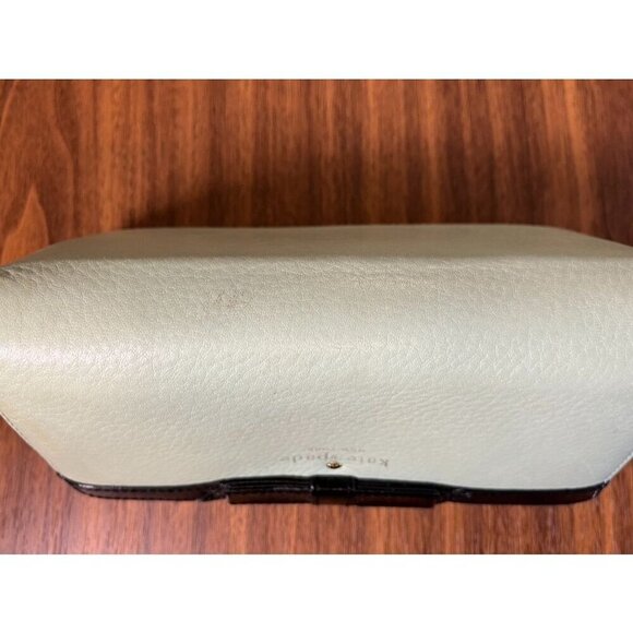 Kate Spade Wallet OS Green Leather Black Bow Zip Around Metallic Preppy Retro 80 - Picture 13 of 15